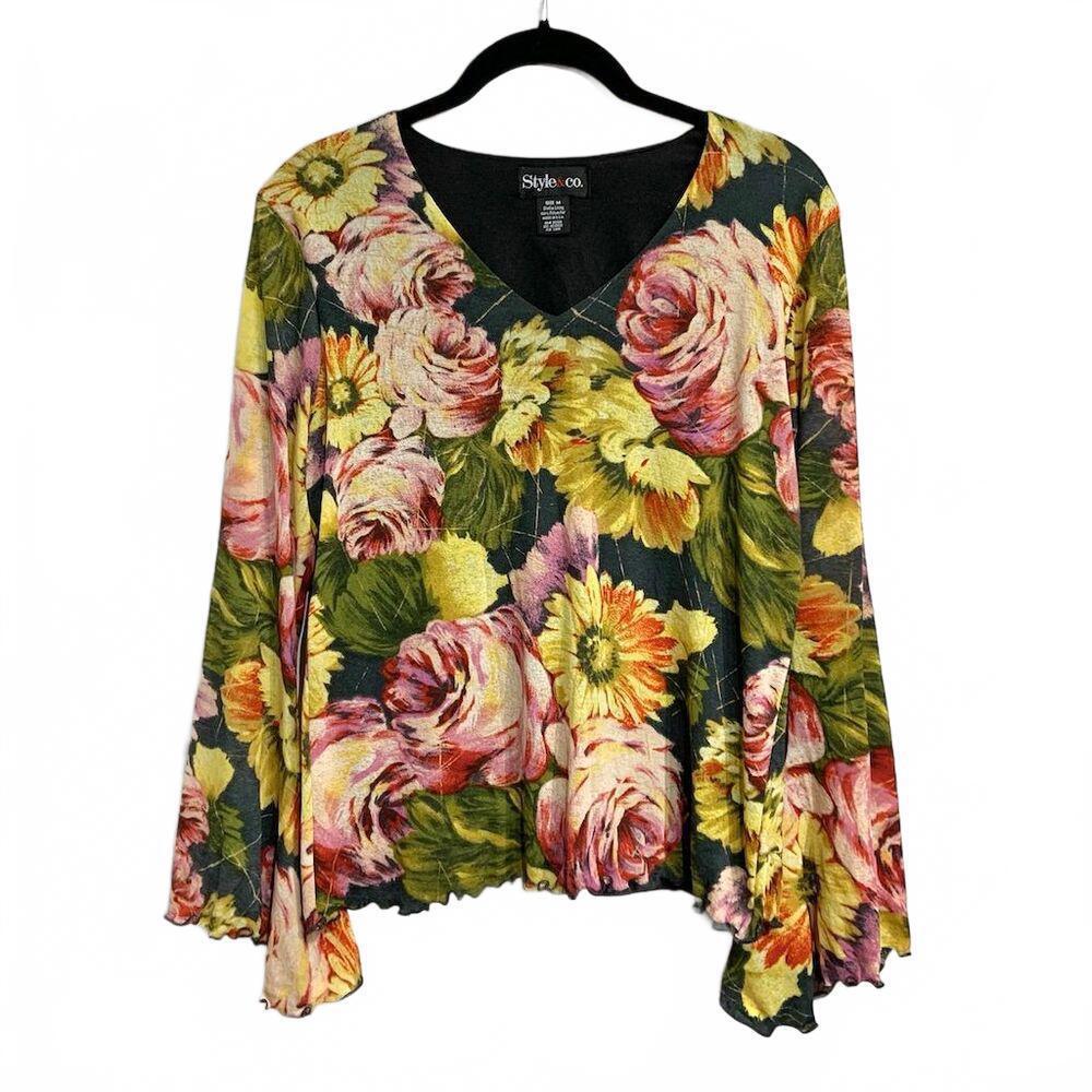 Stylish Floral Print Top by Style & Co - Size M